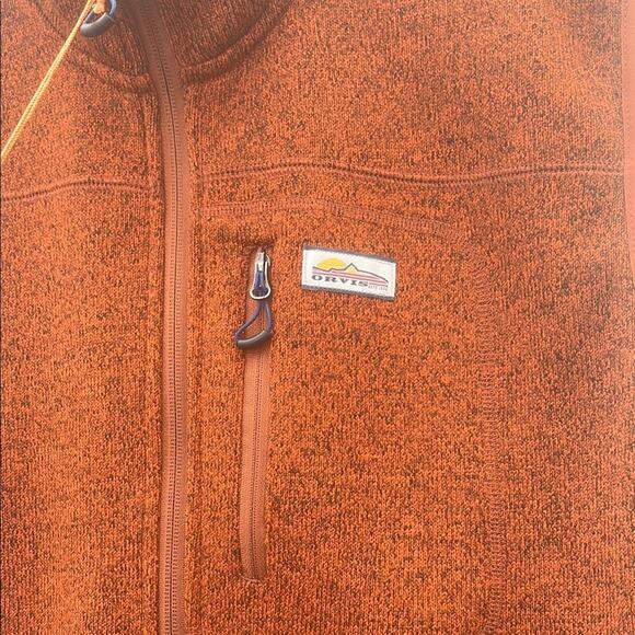 Orvis Orange size Large men's Fleece Vest - Picture 8 of 12